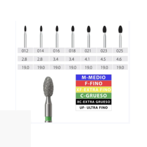 FRESA FORMA DE HUEVO DIAMANTE GRANO MEDIO 020
